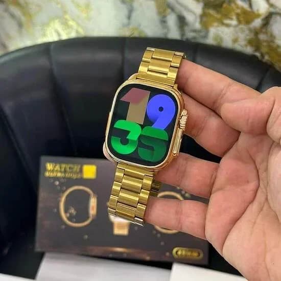 Ultra Luxury 24K Gold Plated Edition Smartwatch with Steel Link Bracelet